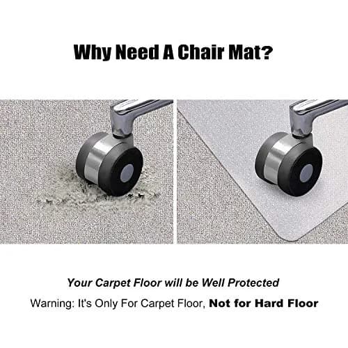 Kuyal Desk Chair Mat for Carpet 36'' x 48'' | Protects Floors & Furniture thumbnail 4