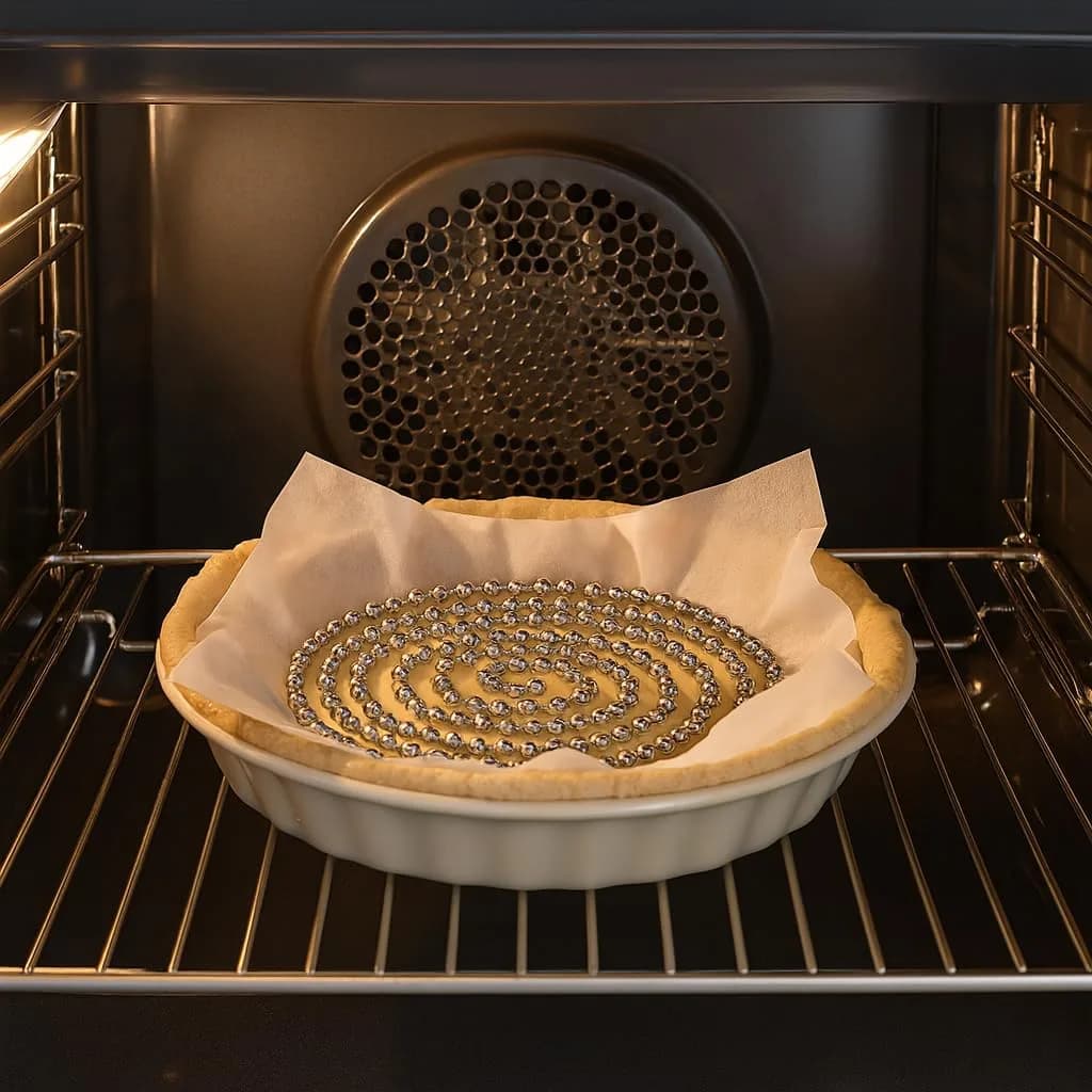 Mrs. Anderson's Baking Ceramic Pie Crust Weights - Stainless Steel Chain Set - view 2