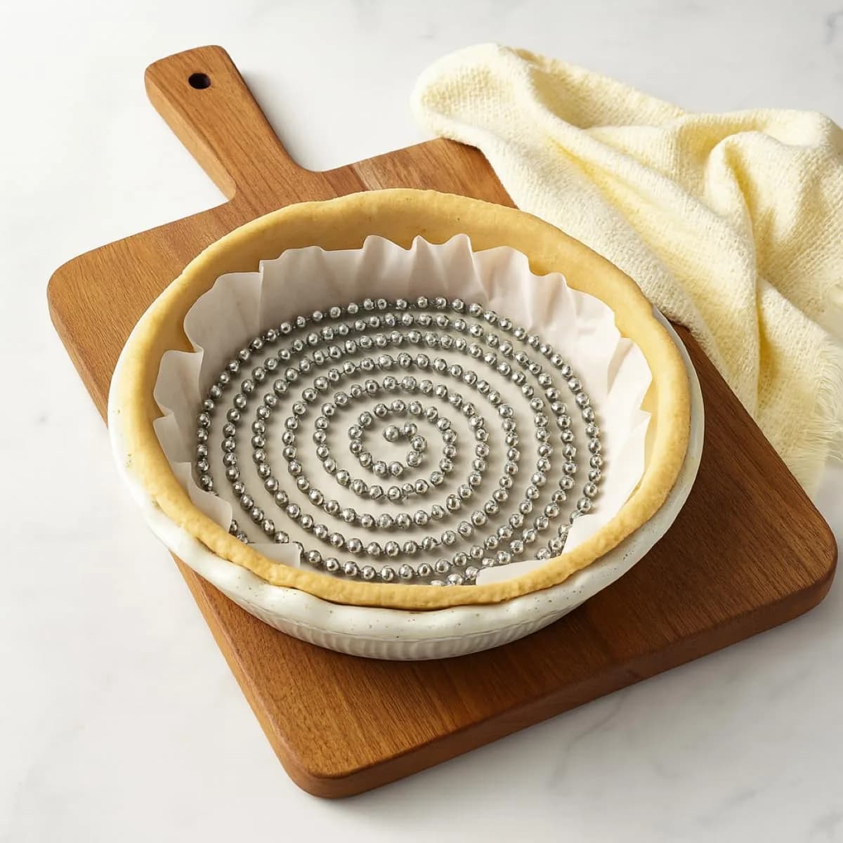 Mrs. Anderson's Baking Ceramic Pie Crust Weights - Stainless Steel Chain Set - view 3