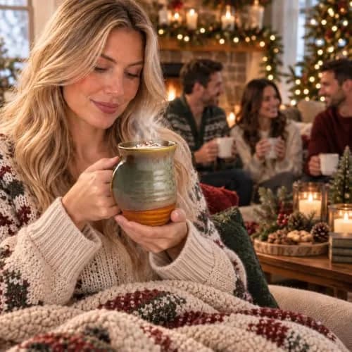 GUTE Hand Warmer Mug 404ml (14 fl oz) Dessert Green | Ceramic Pottery with Contoured Pocket for Warm Hands thumbnail 4
