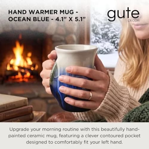 GUTE Hand Warmer Mug 14oz (414ml) | Cozy Ceramic Coffee Cup with Warm Pocket thumbnail 2