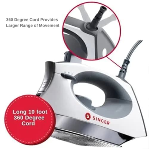 SINGER SteamCraft Steam Iron 1700W | Auto Shutoff, White, 12.25 x 7 x 6.25 in thumbnail 7