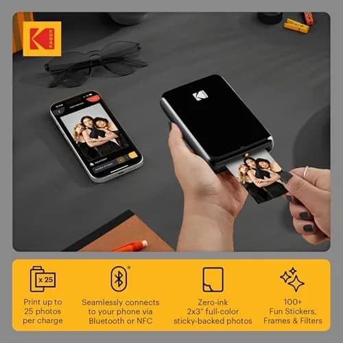 KODAK Step Instant Photo Printer Black | 2x3 inch (5.1x7.5 cm) Sticky-Back Photos thumbnail 2