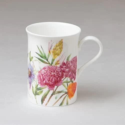 Grace Teaware Bone China Coffee Tea Mugs 9-Ounce | Assorted Set of 4 with Floral Design thumbnail 4