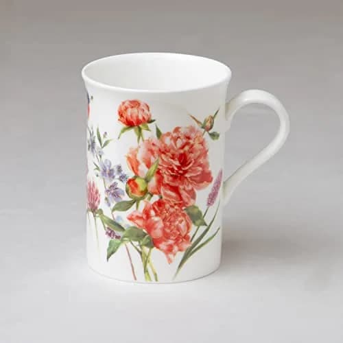 Grace Teaware Bone China Coffee Tea Mugs 9-Ounce | Assorted Set of 4 with Floral Design thumbnail 6