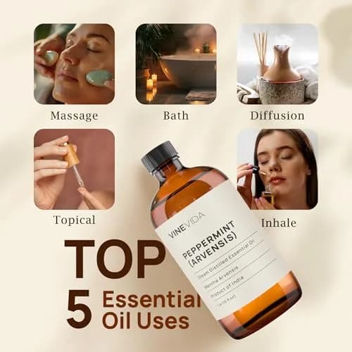 VINEVIDA 16 oz Peppermint Essential Oil | Pure, Undiluted Aromatherapy for DIY Crafts & Skin (110 characters) thumbnail 5