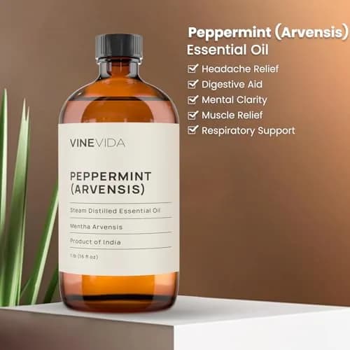 VINEVIDA 16 oz Peppermint Essential Oil | Pure, Undiluted Aromatherapy for DIY Crafts & Skin (110 characters) thumbnail 2