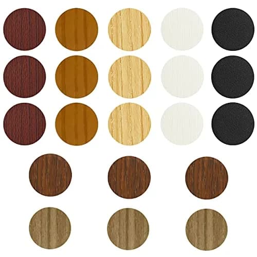 VIWIEU PVC Cover Caps Adhesive Screw Hole Stickers 378 PCS | Classic Wood Grain Finish thumbnail 1