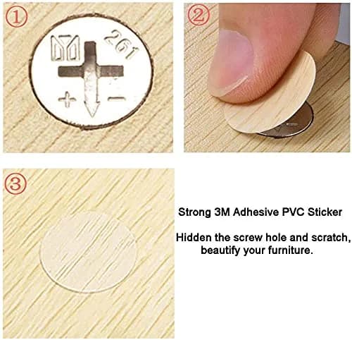 VIWIEU PVC Cover Caps Adhesive Screw Hole Stickers 378 PCS | Classic Wood Grain Finish thumbnail 4