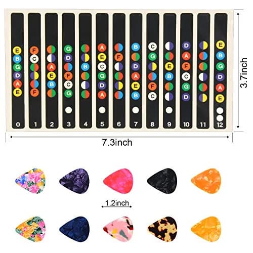 AUGSUN Guitar Fretboard Stickers with 10 Picks | Beginner Learning Tool (2-Pack) thumbnail 2