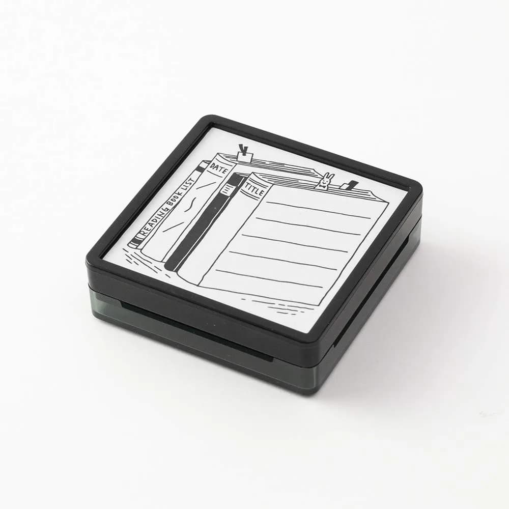 MIDORI Book Pattern Stamp | Penetrating Stamp with Oil-Based Black Ink, 61x61x19mm - view 2