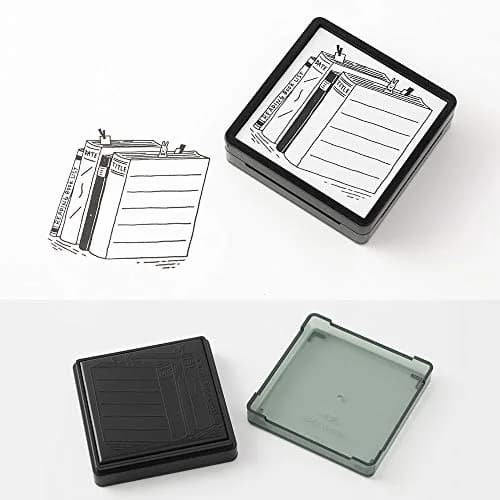 MIDORI Book Pattern Stamp | Penetrating Stamp with Oil-Based Black Ink, 61x61x19mm thumbnail 3