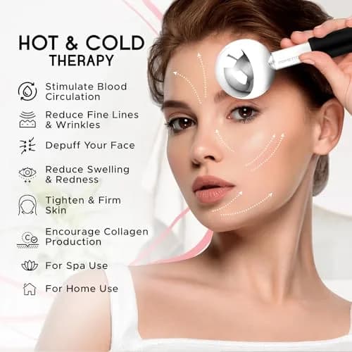 PRIME Fitness Ice Globes for Facials | Unbreakable Steel Cooling Roller | Cryo Sticks for Face Massager 2 Count (Black) thumbnail 4