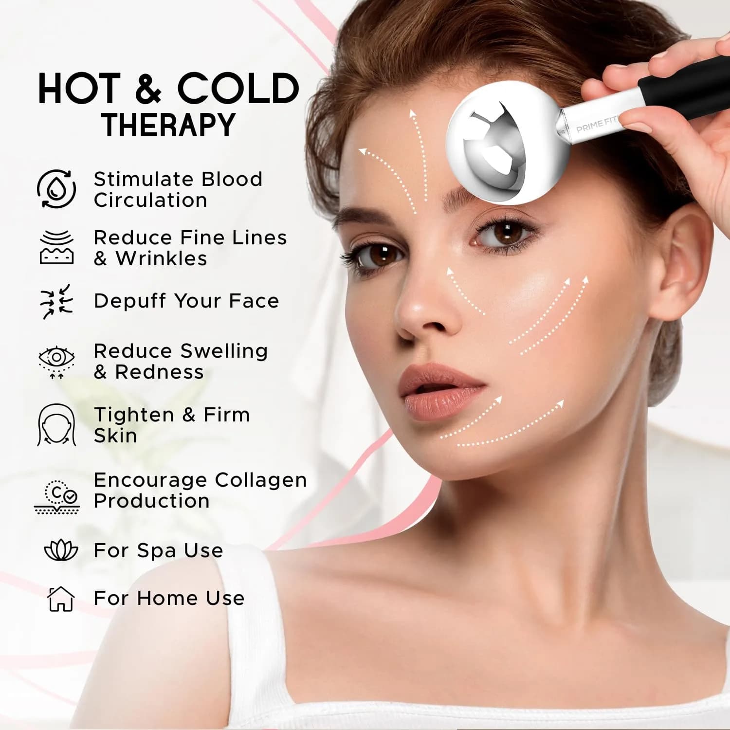 PRIME Fitness Ice Globes for Facials | Unbreakable Steel Cooling Roller | Cryo Sticks for Face Massager 2 Count (Black) - view 4