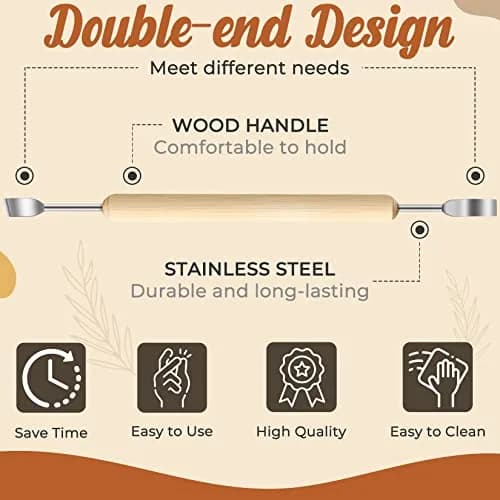 Jetmore Clay Sculpting Tool Kit 35 Pack | Steel Craft Supplies for DIY Ceramics & Pottery thumbnail 3