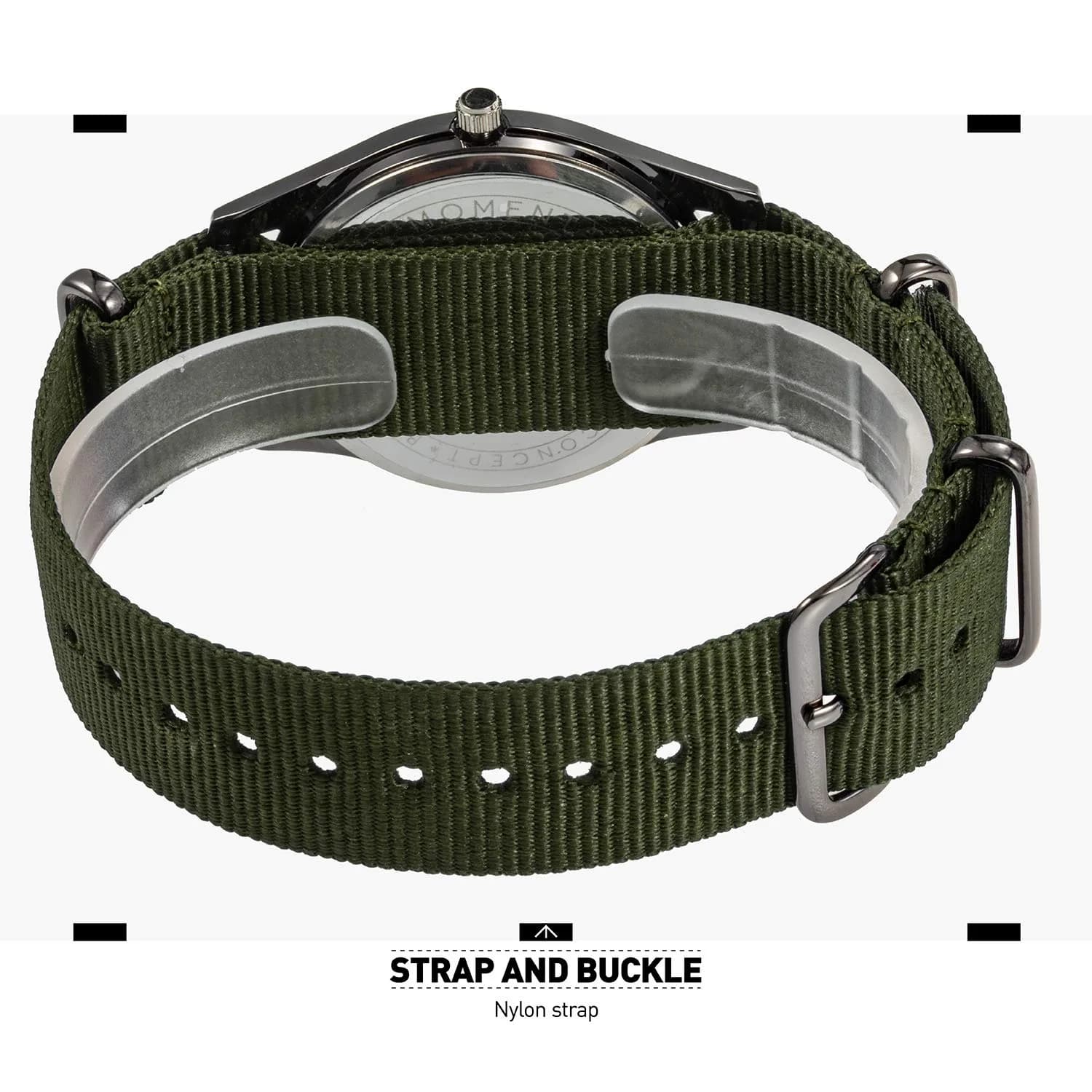 Infantry MDC Military Field Watch 40mm (1.57 inches) | Japanese Quartz, Black Dial, Green Nylon Strap - view 7