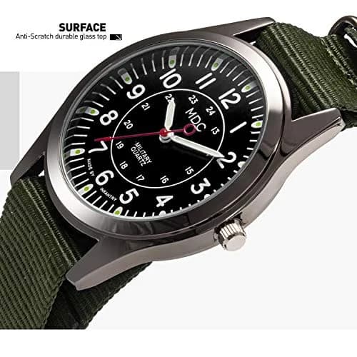 Infantry MDC Military Field Watch 40mm (1.57 inches) | Japanese Quartz, Black Dial, Green Nylon Strap thumbnail 8