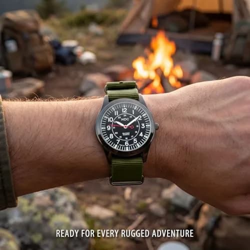 Infantry MDC Military Field Watch 40mm (1.57 inches) | Japanese Quartz, Black Dial, Green Nylon Strap thumbnail 2