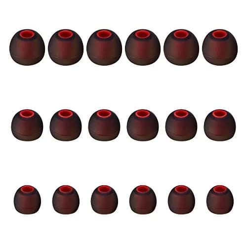 Brandless Earbud Tips High Quality Soft Silicone Replacement Tips for In-Ear Headphones | 9 Pairs S/M/L in Black/Red thumbnail 1