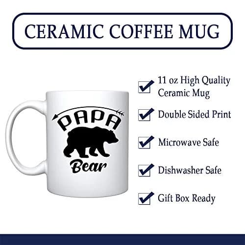 Veracco Papa Bear Ceramic Coffee Mug 11oz | Funny Bear Father's Day Gift thumbnail 3