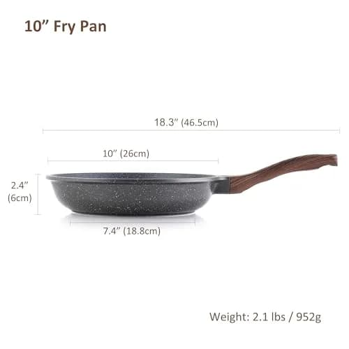 SENSARTE 10 Inch (25 cm) Nonstick Frying Pan Skillet | Swiss Granite Coating, PFOA Free, Induction Compatible thumbnail 6