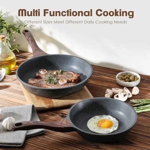 SENSARTE 10 Inch (25 cm) Nonstick Frying Pan Skillet | Swiss Granite Coating, PFOA Free, Induction Compatible thumbnail 7