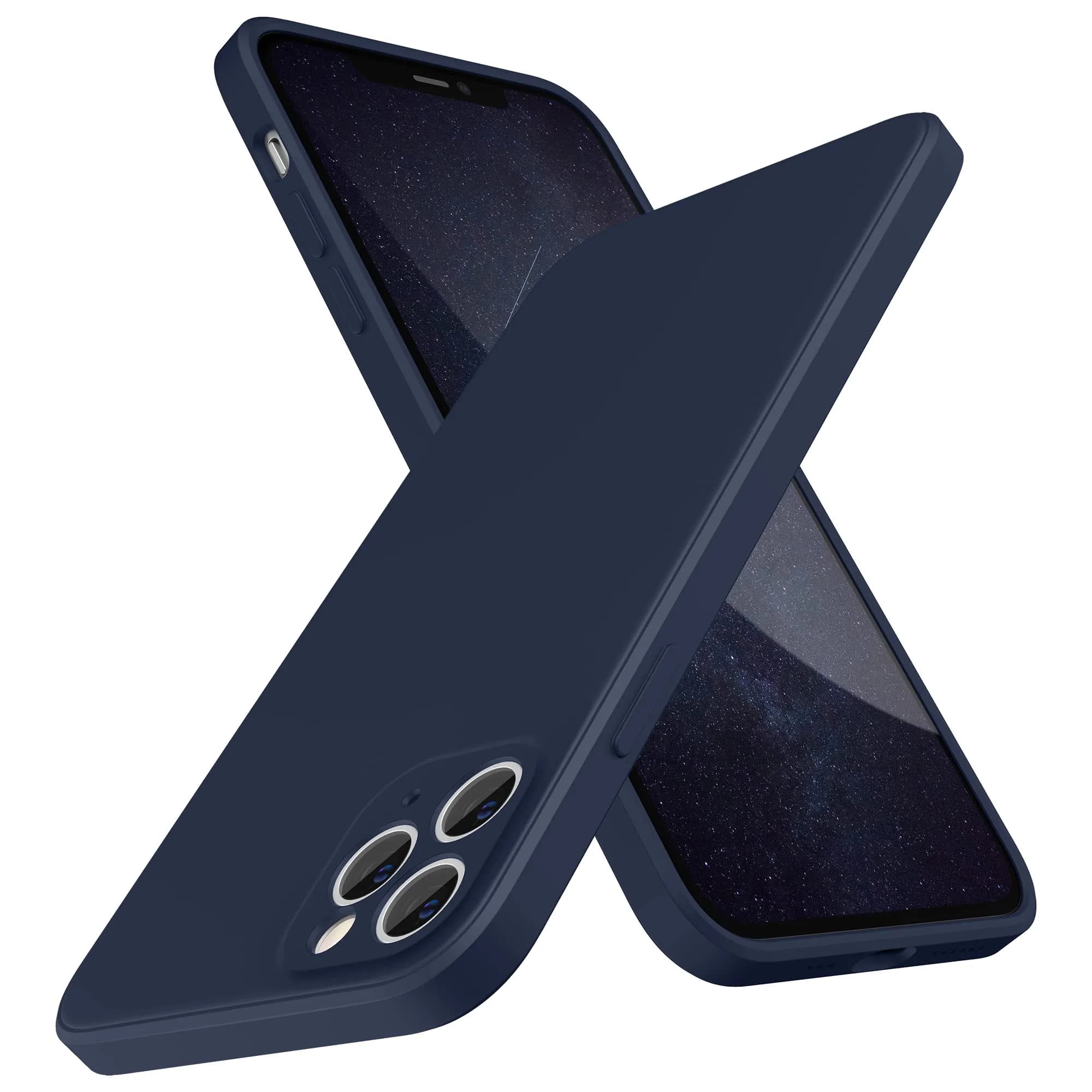 SURPHY Liquid Silicone Slim Case for iPhone 11 Pro Max 6.5 Inch | Camera & Body Protection — Midnight Blue