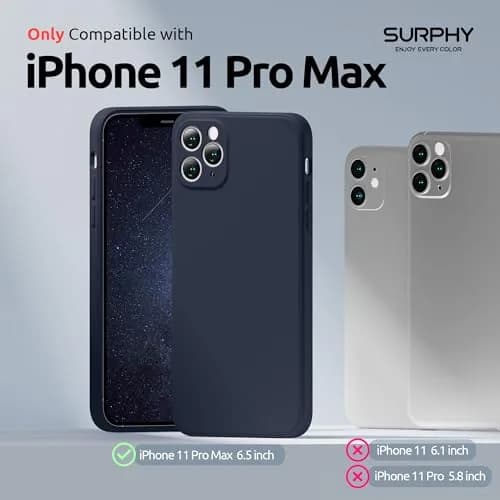 SURPHY Liquid Silicone Case for iPhone 11 Pro Max 6.5 inches | Camera & Flat Edge Protection thumbnail 2