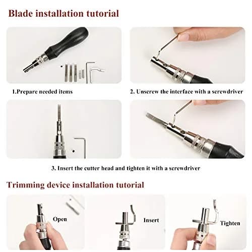 Jmuiiu 7-in-1 Pro Adjustable Stitching Groover & Creasing Edge Beveler Black | Professional Leathercraft Tool Set thumbnail 3