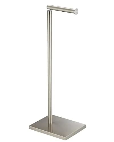 DECLUTTR Free Standing Toilet Paper Holder Stand with Reserve | 53.3 cm (21 in) Nickel thumbnail 1