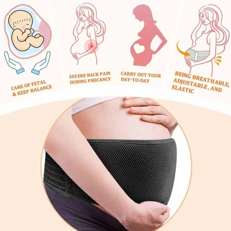 AIWITHPM Maternity Support Belt for Pregnancy | 122g (4.3oz) Black - view 5