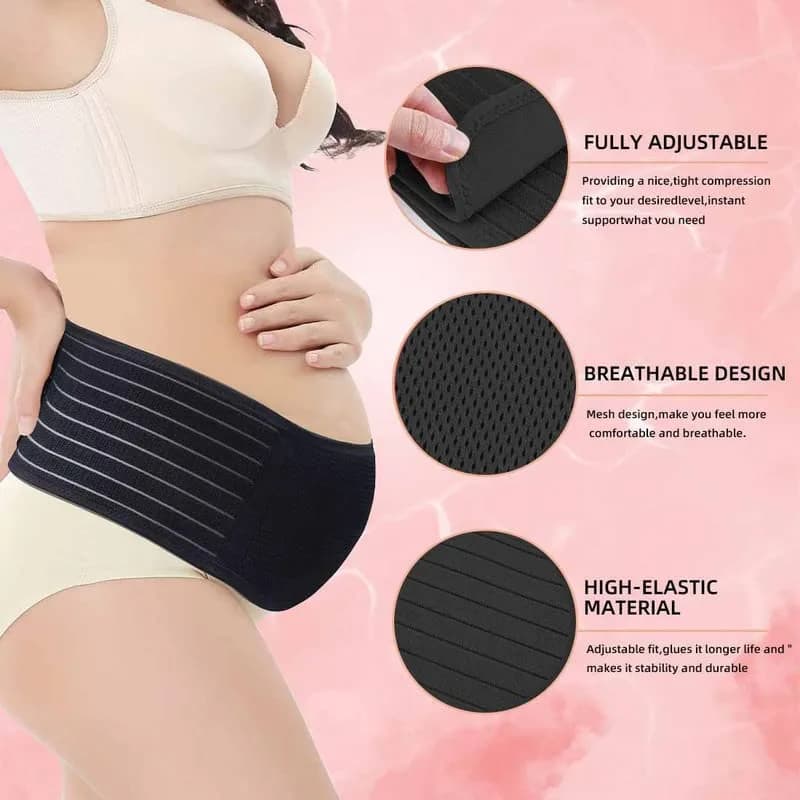 AIWITHPM Maternity Support Belt for Pregnancy | 122g (4.3oz) Black thumbnail 3