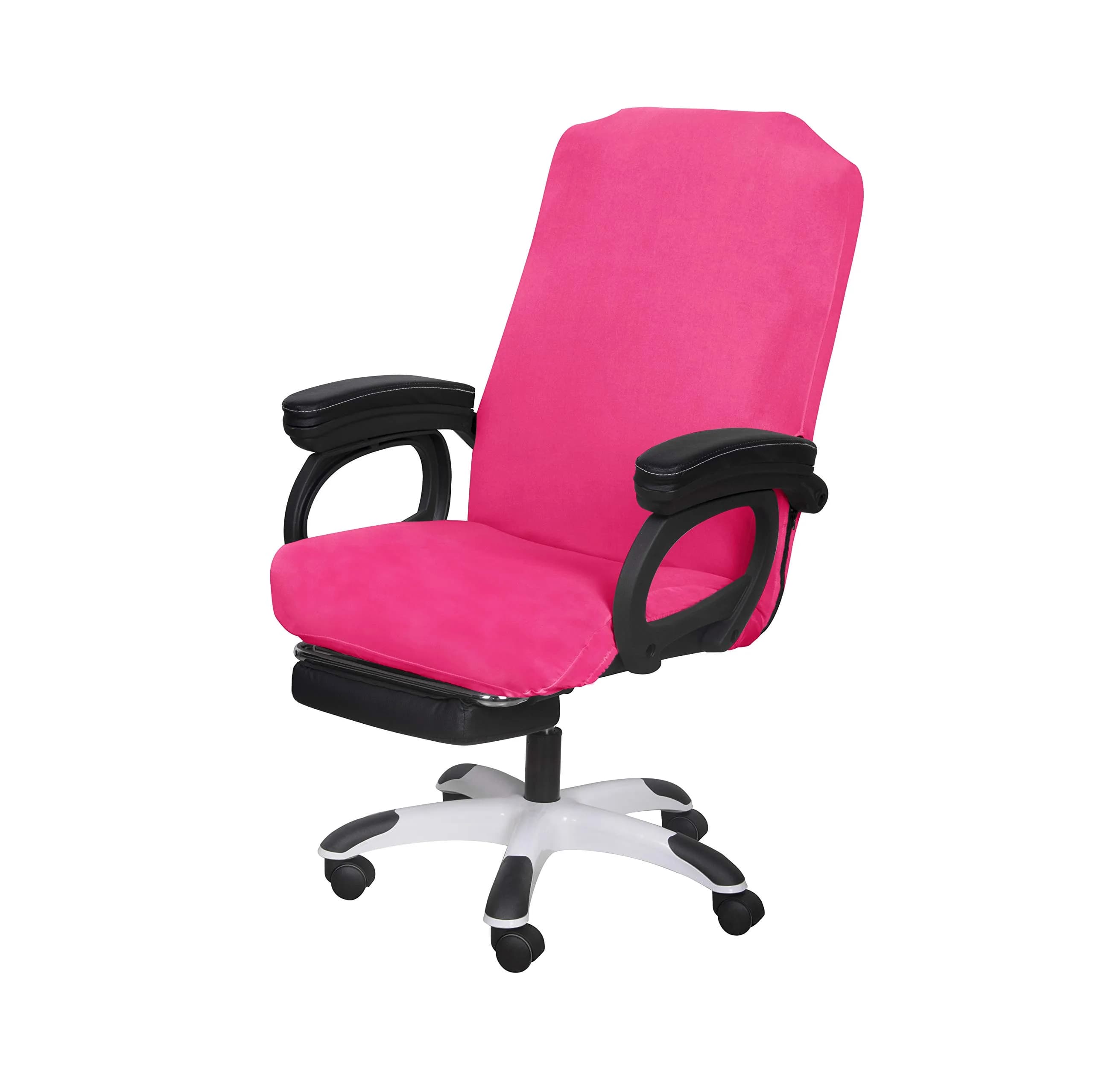 SARAFLORA Dark Pink Large Office Chair Cover - 1 Piece Stretch Fit Removable Washable Protector - main product image