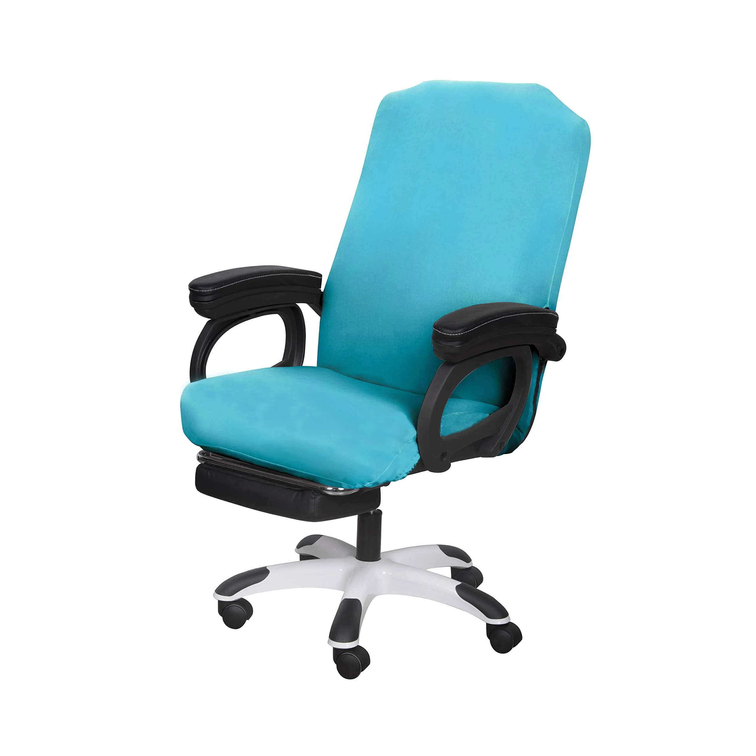SARAFLORA Large Teal Office Chair Cover - Stretch Fit, Removable, Washable Protector (1 Piece) - main product image
