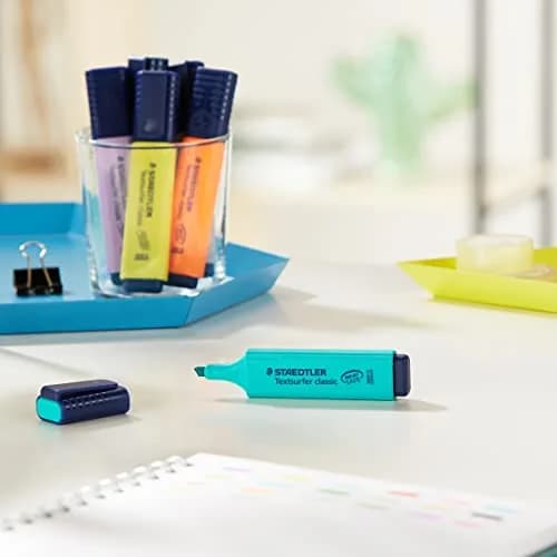 STAEDTLER Textsurfer Classic Highlighter 20 Assorted Neon & Pastel Colors | Extra-Long, Fast-Drying, Refillable (20 Pack) thumbnail 2