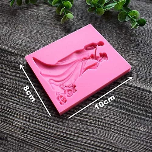 MoldFun Bride and Groom Fondant Mold Set - Tuxedo Wedding Cake Topper Food-Grade Silicone (Pink/Gray) | Non-Stick & Easy Release thumbnail 2