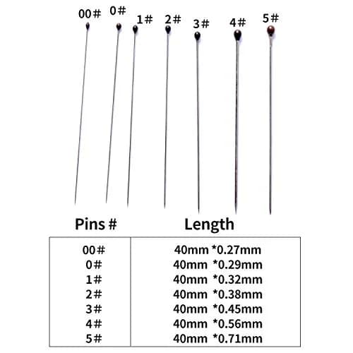 Fpxnb Stainless Steel Insect Pins 350 Pcs (40mm Length, 0.27-0.71mm Diameter) | Entomology Specimen Needles thumbnail 2