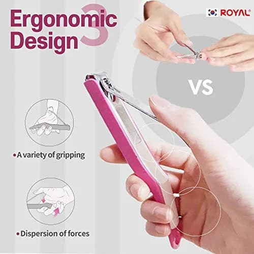 ROYAL Smart Nail Clipper with Catcher & Curved Blades, Aqua Blue 45g (1.6 oz) | Effortless Fingernail Trimming thumbnail 4