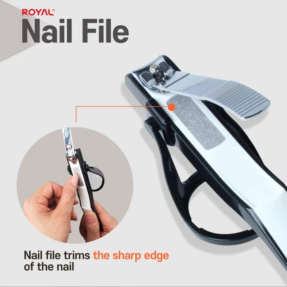 ROYAL Smart Nail Clipper with Catcher & Magnifier, Black - 50g (0.11 lb) | Curved Blades for Effortless Trimming - view 5