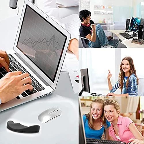 Aosome Ergonomic Mouse Wrist Rest Support Pad with Gliding Palm Rest & 4 Sliding Pads | Black, TPE Material thumbnail 7