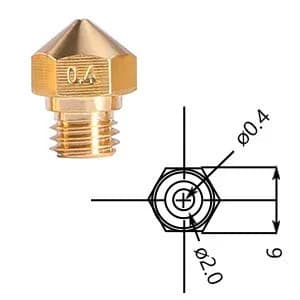UMLIFE MK10 Nozzle Brass 0.4mm | 1.75mm Filament, M7 Thread, 10pcs for 3D Printer thumbnail 2