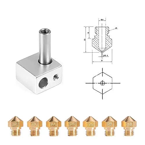 UMLIFE MK10 Nozzle Brass 0.4mm | 1.75mm Filament, M7 Thread, 10pcs for 3D Printer thumbnail 5