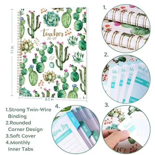 MaaIbok Teacher Planner 2026-2027 | Academic Schedule & Quotes, 8'' x 10'' thumbnail 6
