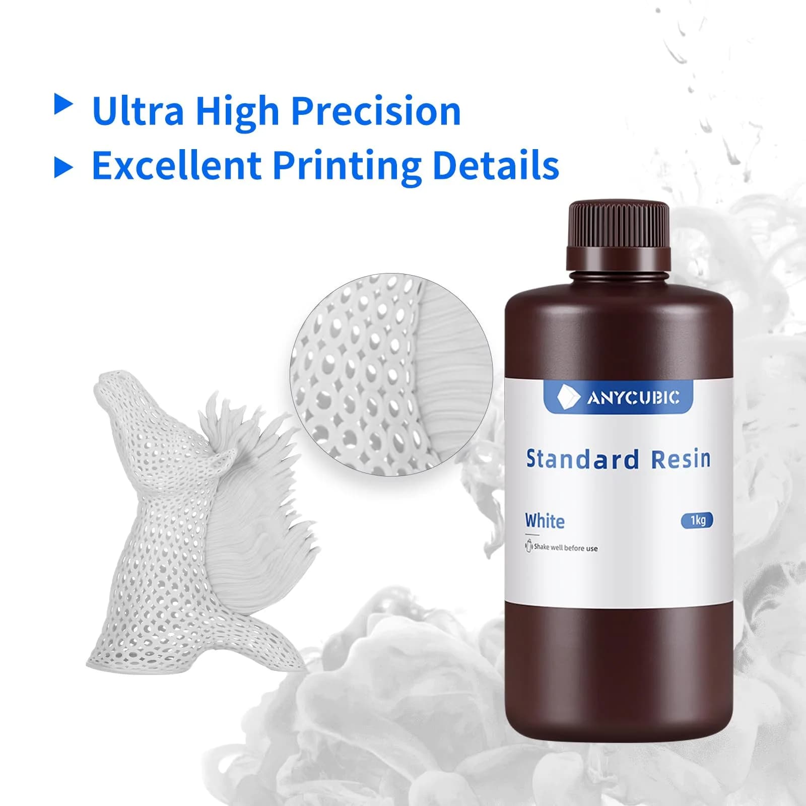 ANYCUBIC Clear 3D Printer Resin 1kg (35.27 oz) | High Precision Fast Curing UV Photopolymer Resin for LCD 3D Printing - view 4