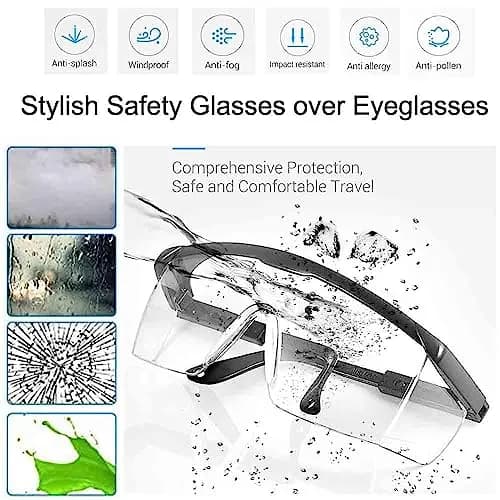 mozeeda 5-Pack Safety Glasses Goggles with Anti-Fog & Anti-Scratch Lenses | Clear Vision for Men & Women thumbnail 3