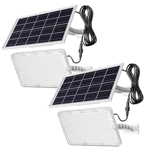 JACKYLED 1000 Lumen 299 LED Solar Dusk to Dawn Light Outdoor Gray 2 Pack | Waterproof Wall Mount Security Light thumbnail 1