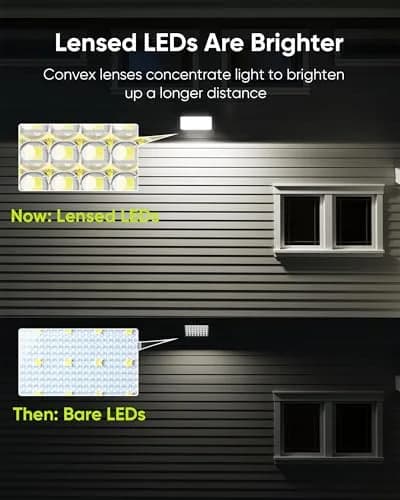 JACKYLED 1000 Lumen 299 LED Solar Dusk to Dawn Light Outdoor Gray 2 Pack | Waterproof Wall Mount Security Light thumbnail 4