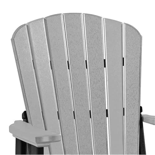 American Furniture Classics Fan Back Balcony Glider, Light Gray | Outdoor Resin Chair with Elevated Seating thumbnail 3