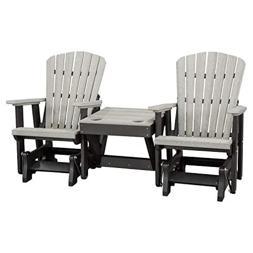 American Furniture Classics Double Center Table Glider Light Gray | Amish Crafted Outdoor Seating thumbnail 1