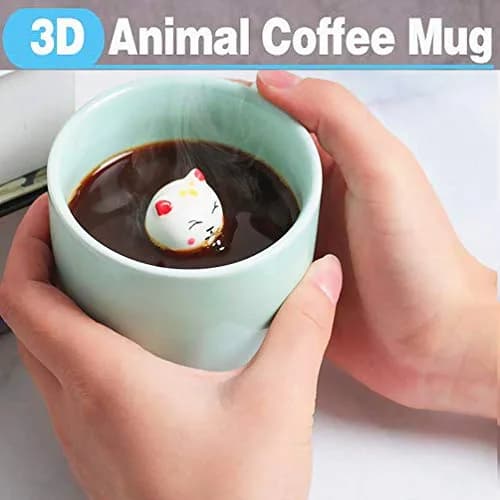 Ponerine Fortune Cat Coffee Mug 237ml (8 Fl Oz) | Hidden Animal Surprise Inside thumbnail 2